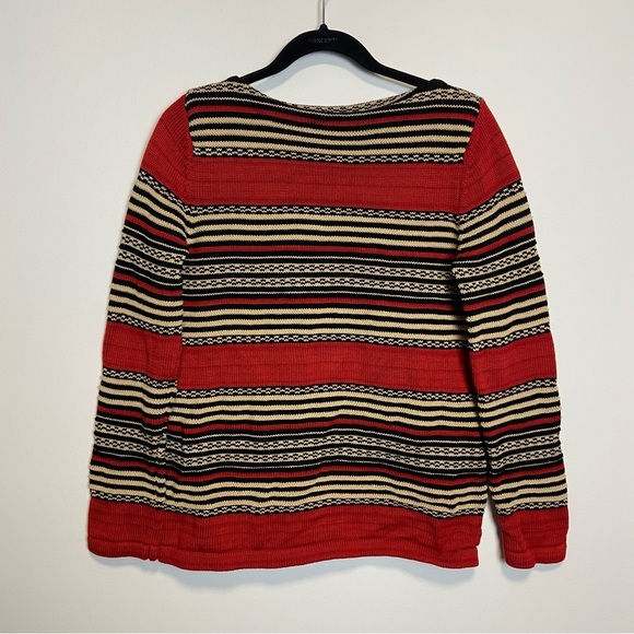 ☁️ Lauren Ralph Lauren / cotton boat neck stripped knit sweater small - Picture 7 of 7